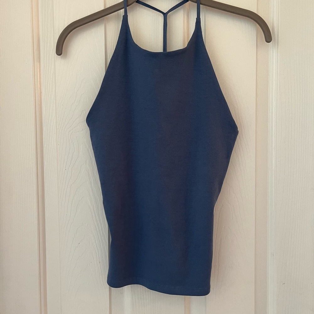 SOLD!!Zara Blue Fitted Backless Tank Top